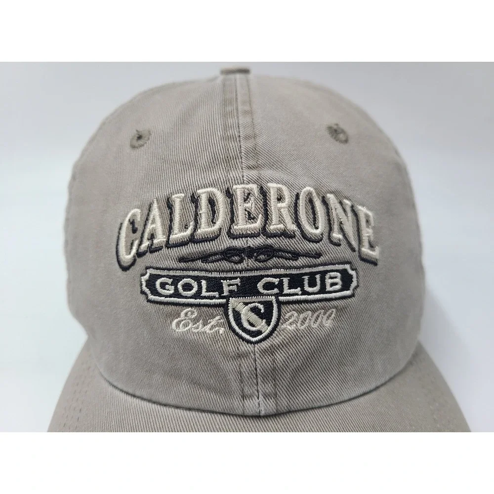 Calderone Golf‎ Club Ahead Strapback Adjustable Hat Cap Grass Lake Michigan Gray